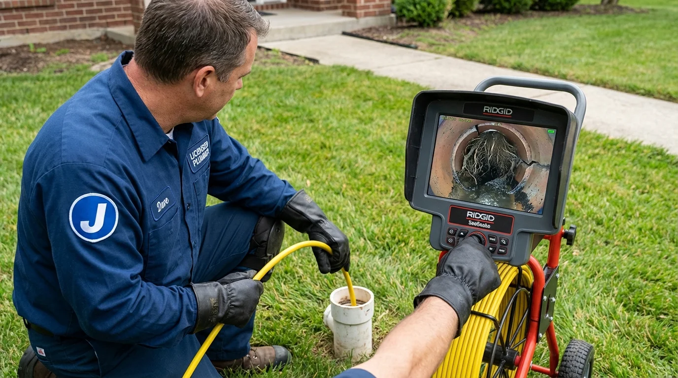 Sewer camera inspection being performed by Johns Plumbing LLC in Southampton